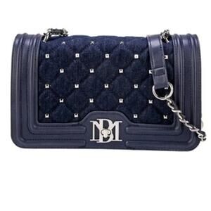 BADGLEY MISCHKA Studded Chain Linked Leather Crossbody Bag New with Tag